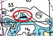 Kartenzeichen Wrack gestrandet