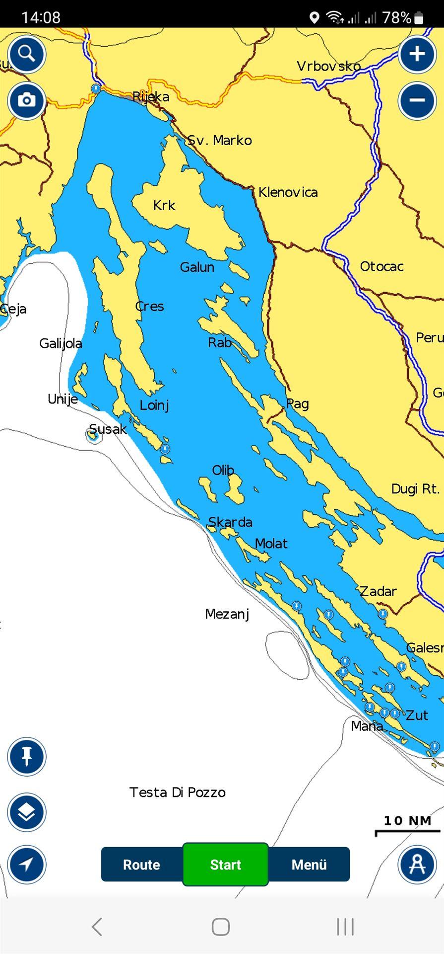 App Navionics für Navigation auf See Navionics