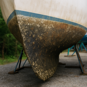 Bewuchs am Bootsrumpf